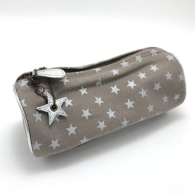 Grande trousse d'école étoiles - gris beige / silver