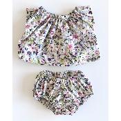 Mini tenue Baby Doll - Blouse et Bloomer Liberty / Daisies