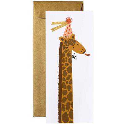 Large carte anniversaire - Girafe