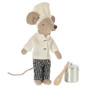 Souris maileg grand frre - Chef Cuisinier avec ustensiles