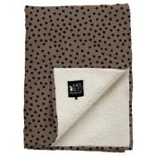 Couverture bi-matière Pois 110 x 140 - bold dots dark brown