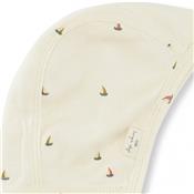 Bonnet naissance Helmet Coton Bio - Marine off white