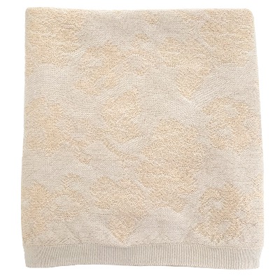 Couverture Edith tricot laine Bio - naturel / avoine