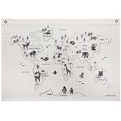 Poster Toile coton Carte du monde - version UK