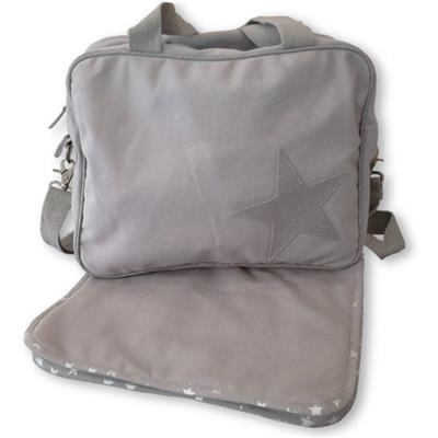 Sac à langer étoile pailletée - gris