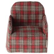 Fauteuil pour souris maileg - carreaux tartan rouge