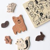 Puzzle en bois Wee Gallery - Animaux de la forêt