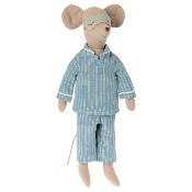 Grande souris maileg Boy Pyjama et masque de nuit - Medium