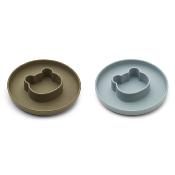 Set 2 Assiettes Gordon - Mr Bear blue fog / khaki