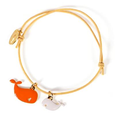 Bracelet Whale - orange / écru