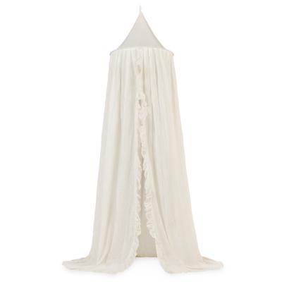 Ciel de lit vintage 245 cm avec volants Jollein - Blanc Ivory