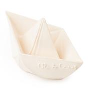 Jouet de bain et de dentition oli and carol - bateau origami blanc