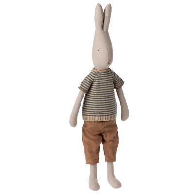 Lapin maileg Rabbit pull tricot et pantalon lin - Taille 4 (maxi)