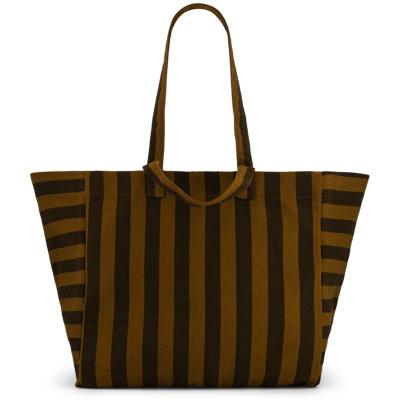 Grand Sac Cabas Tote-Bag Elisa - rayures cumin / noir