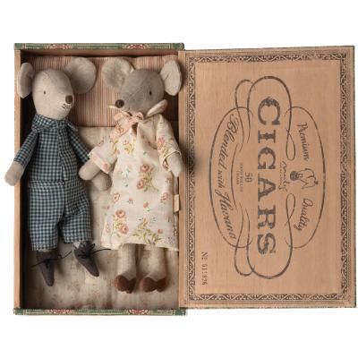 Souris Grands-parents maileg Cigar Box - Grandma et Grandpa