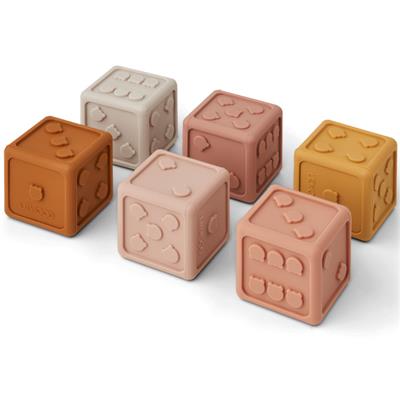 6 petits Cubes / Dés Gloria - Rose multi mix