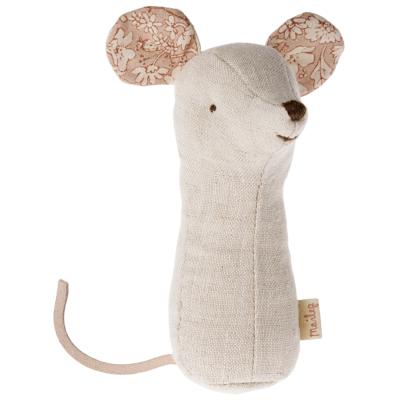 Hochet d'éveil maileg - souris blanc naturel