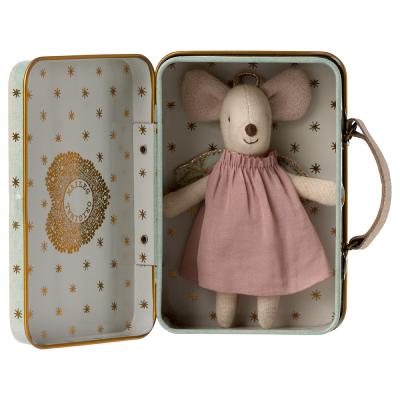 Valise et souris petite soeur ange - rose