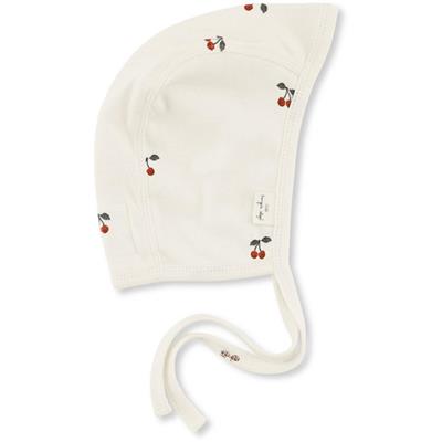 Bonnet naissance Helmet Coton Bio - Cerises