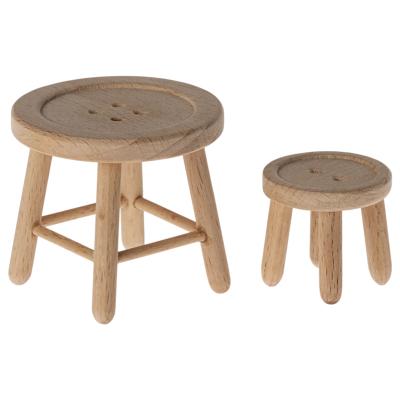 Ensemble table et tabouret en bois souris maileg