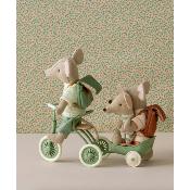 Coffret Abri et tricycle + chariot souris maileg - vert / green