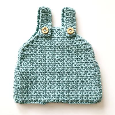 Combinaison crochet Poupée Gordi minikane - vert sauge