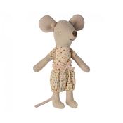 Souris maileg petite soeur box boîte - pois multicolores