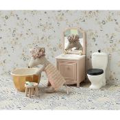 Meuble vasque avec miroir Coiffeuse souris maileg - powder / rose poudre