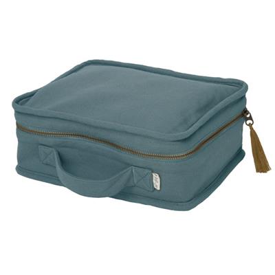 Valise coton bio numero 74 - bleu gris / ice blue S032