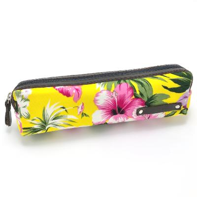 Trousse d'école - imprimé Hibiscus jaune