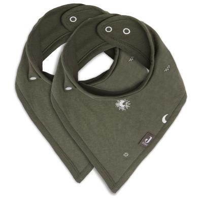 Set 2 Bavoirs bandana Jollein Stargaze - leaf green