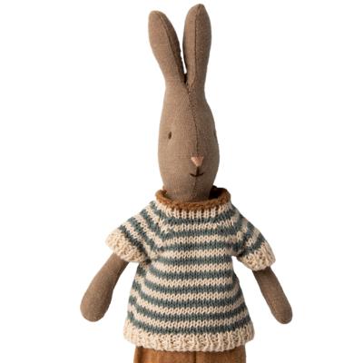 Lapin maileg Rabbit Brown pantalon et pull rayé - Taille 1 (mini)