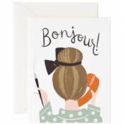 Carte message - Bonjour