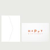 Carte de voeux anniversaire -  happy birthday orange fluo