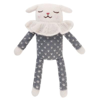 Peluche doudou Agneau - pyjama ardoise à pois