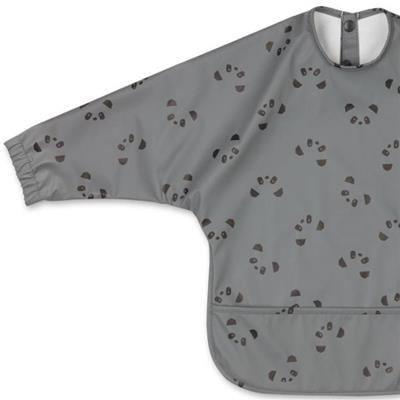 Bavoir Tablier manches longues Merle - Panda stone grey