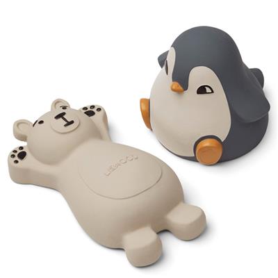 2 jouets bain Ours / Pingouin - Blue mix