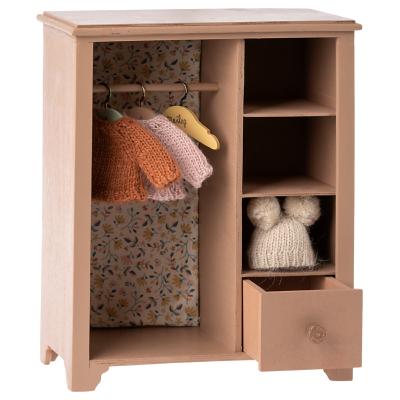 Armoire penderie maileg vintage bois mini - rose poudre / powder