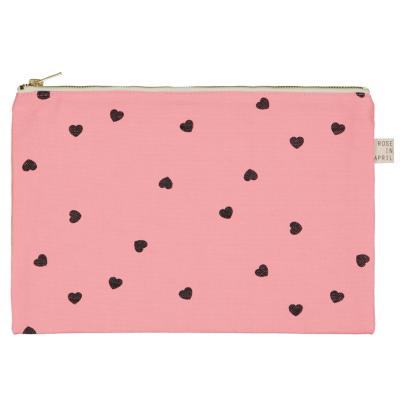 Pochette Rose in April Lili - coeurs strawberry