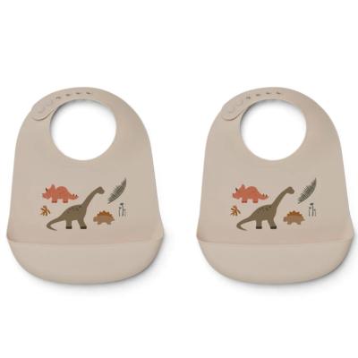 2 Bavoirs Tilda silicone Dinosaure - Dino Dark Sandy Mix