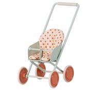 Poussette maileg stroller coral / blue - Micro