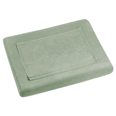 Housse matelas à langer n74 velours - vert sauge / sage green S049