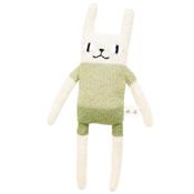 Peluche doudou Lapin main sauvage - vert