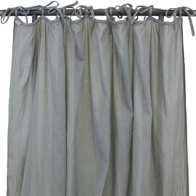 Rideau froncé N74 voile coton - gris clair / silver grey S019