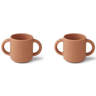 2 Tasses Silicone Gene - chat Tuscany rose