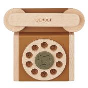 Téléphone rétro Selma jouet en bois - Golden caramel multi mix