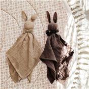 Doudou lapin mousseline Coco - brown