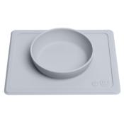 Set repas silicone assiette Bol intégré ezpz - gris clair