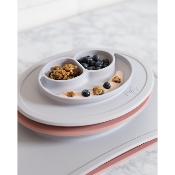 Set repas silicone compartiments intégrés ezpz - rose blush