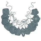 Guirlande en tricot crochet - bleu gris